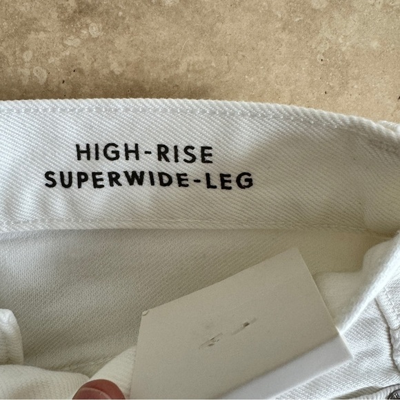 J Crew High Rise Super Wide Leg Jean in White Denim Womens Size 24 NEW - Picture 12 of 15